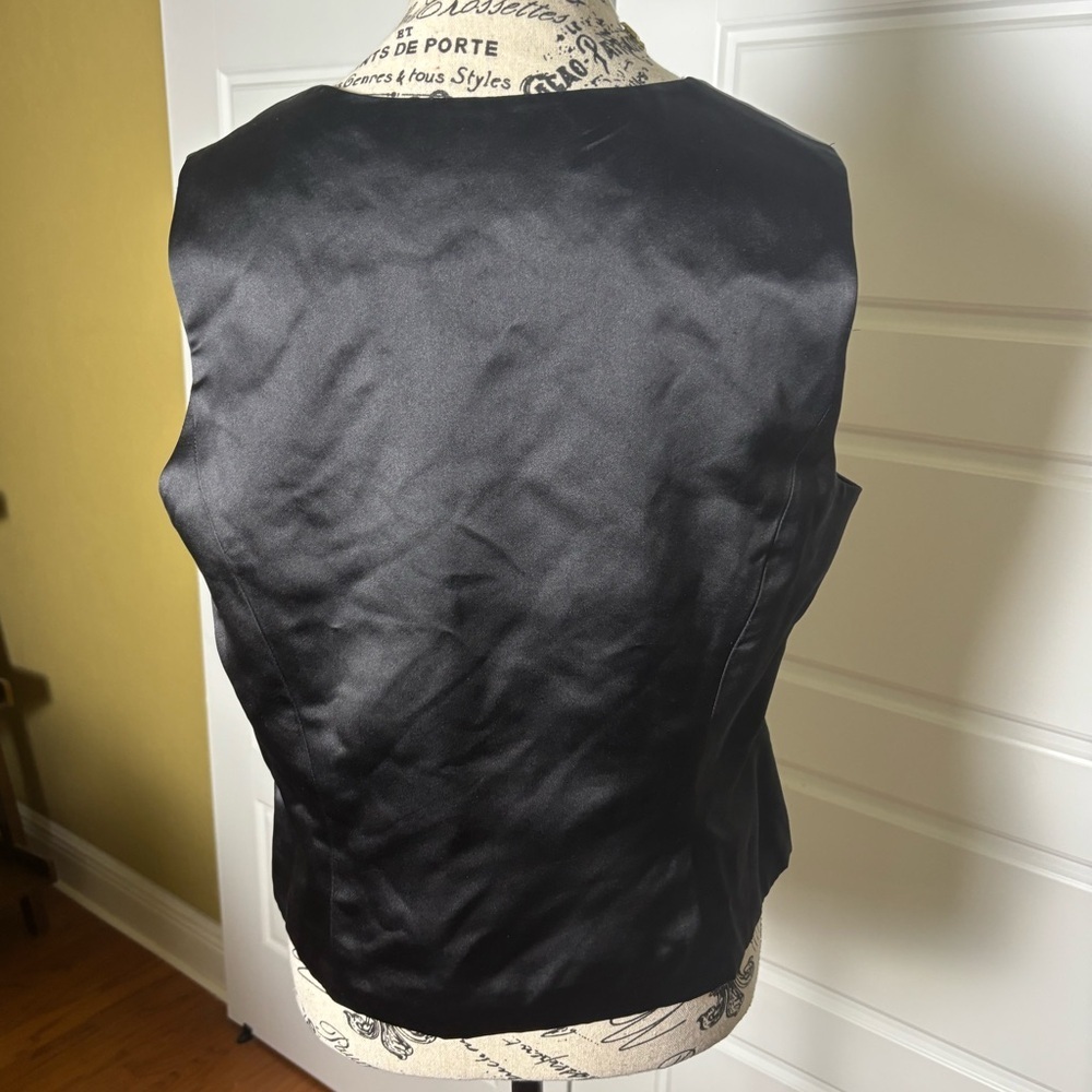 Vintage! Burberry Black silk vest blouse Size 12 - Picture 5 of 5